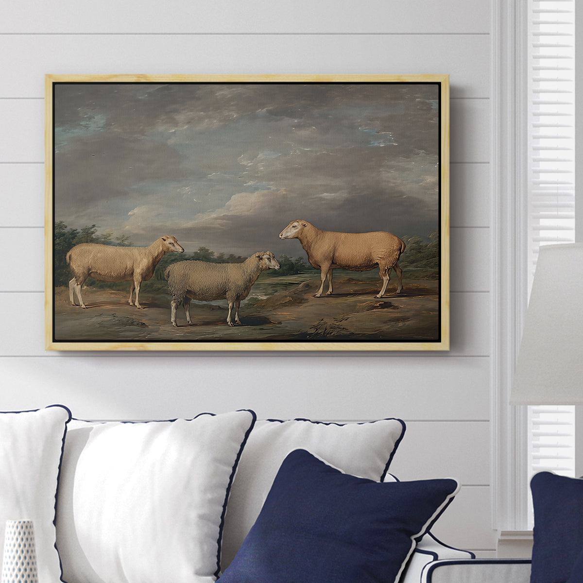 Ryelands Sheep, the King's Ram, the King's Ewe and Lord Somerville's Wether, c. 1801-1807 - Floater Framed Canvas Print