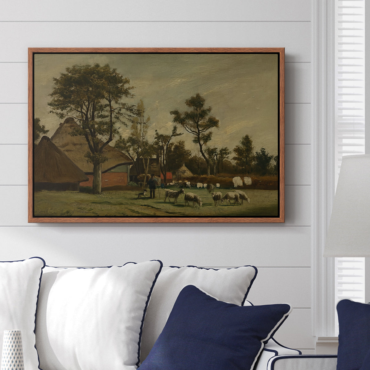 Farmhouse, c. 1865-1875 - Floater Framed Canvas Print