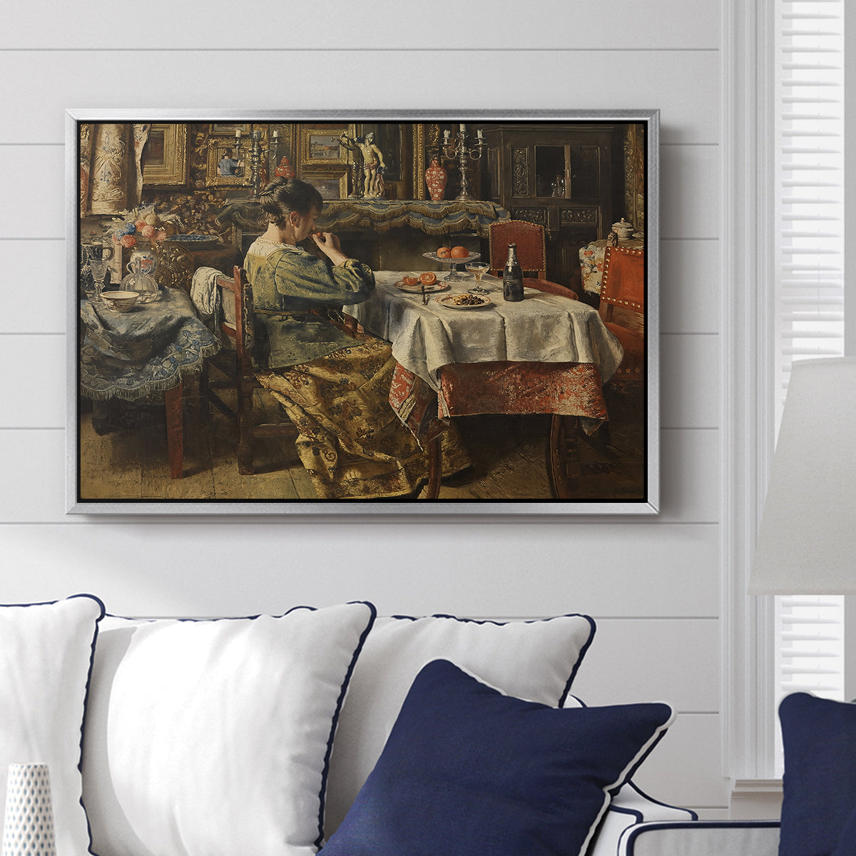 The Meal (De maaltijd), c. 1885 - Floater Framed Canvas Print