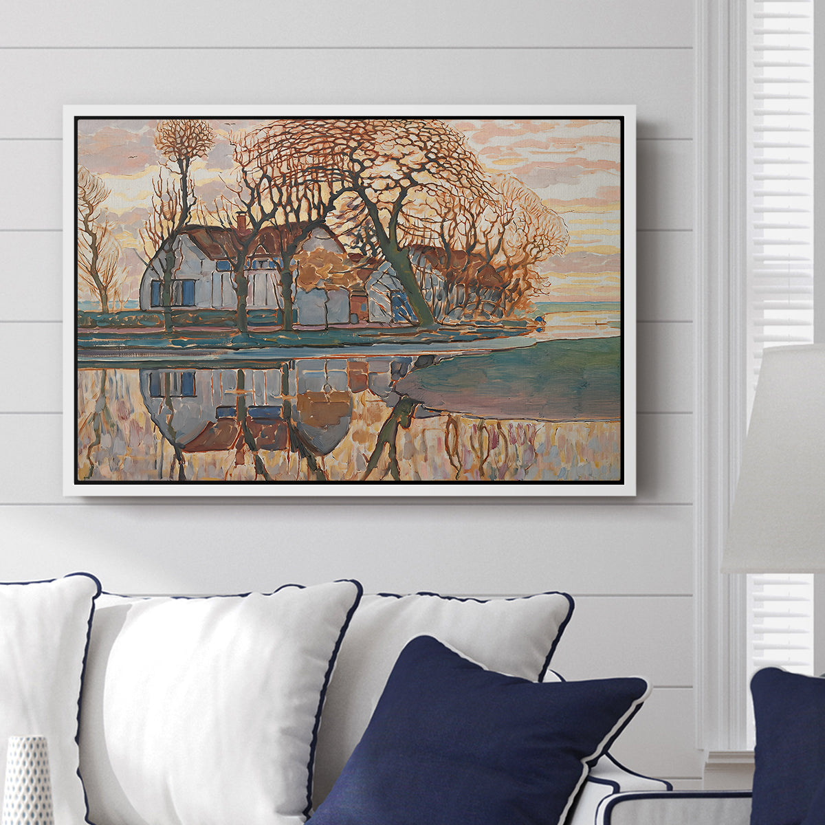 Farm near Duivendrecht, c. 1916 - Floater Framed Canvas Print
