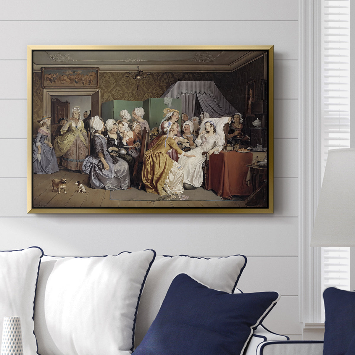 The Maternity Room (Scene from "Barselstuen"), 1845 - Floater Framed Canvas Print