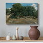 Canvas art print featuring a natural setting with detailed tree forms and soft atmosphere, styled above a decorative console