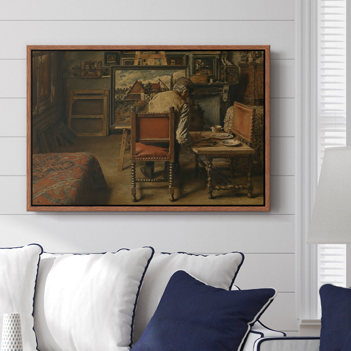 The Retoucher (The Restorer), 1876 - Floater Framed Canvas Print