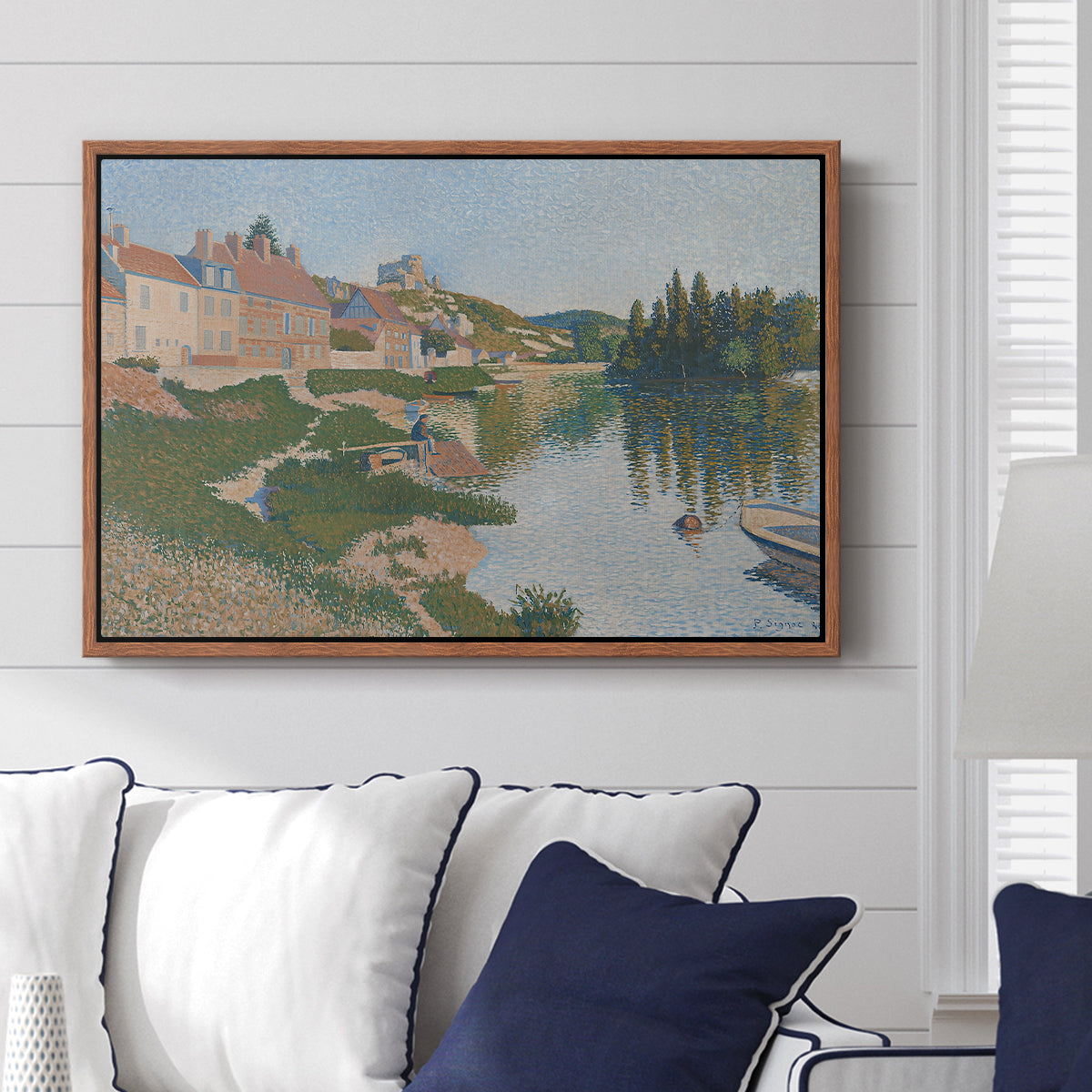 Les Andelys, Côte d'Aval, 1886 - Floater Framed Canvas Print