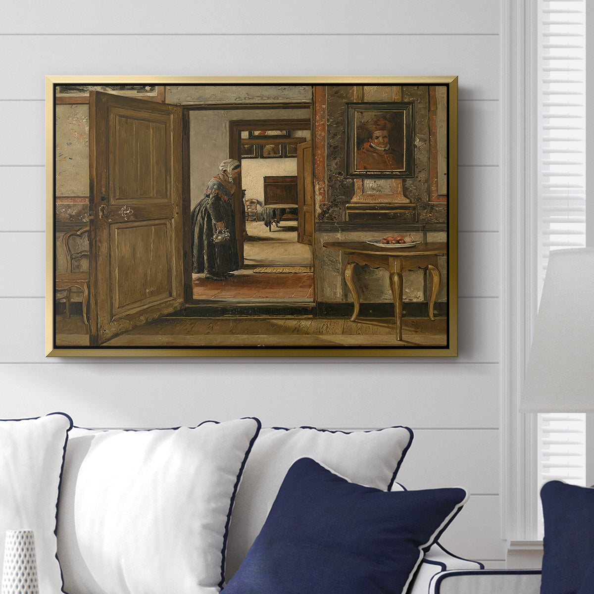 Interior of the Terninck Institution in Antwerp, 1884 - Floater Framed Canvas Print
