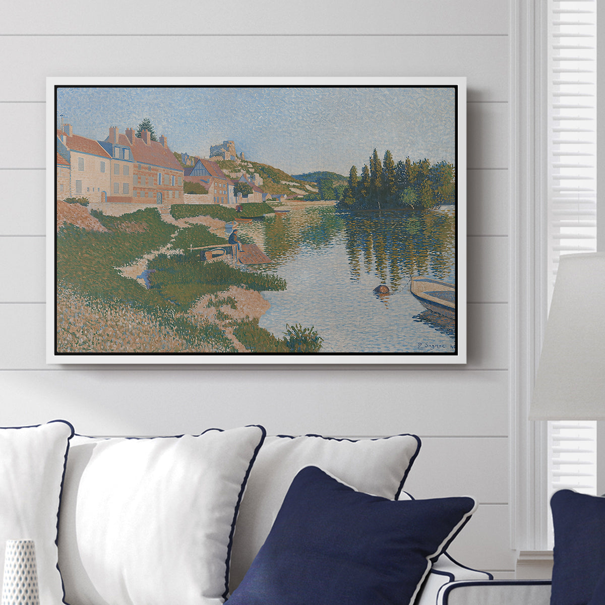 Les Andelys, Côte d'Aval, 1886 - Floater Framed Canvas Print