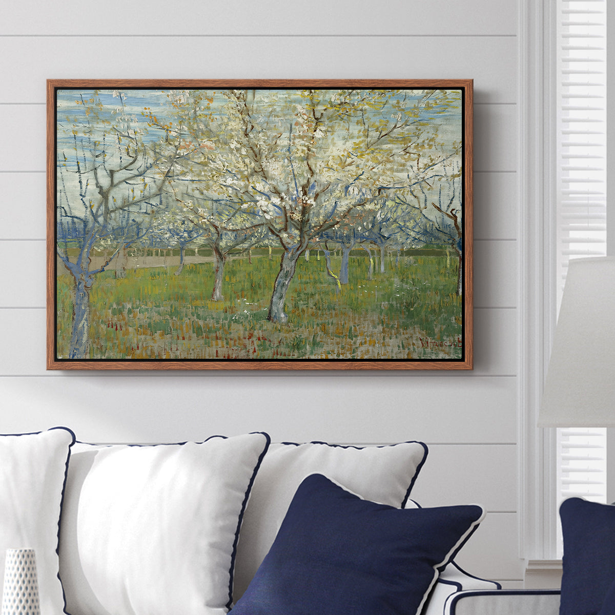 The Pink Orchard, 1888 - Floater Framed Canvas Print