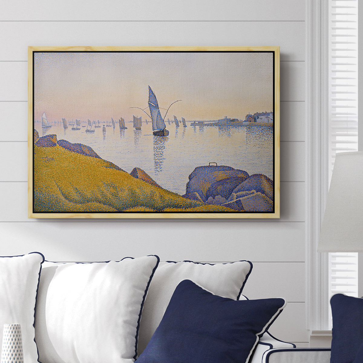 Evening Calm, Concarneau, Opus 220, 1891 - Floater Framed Canvas Print