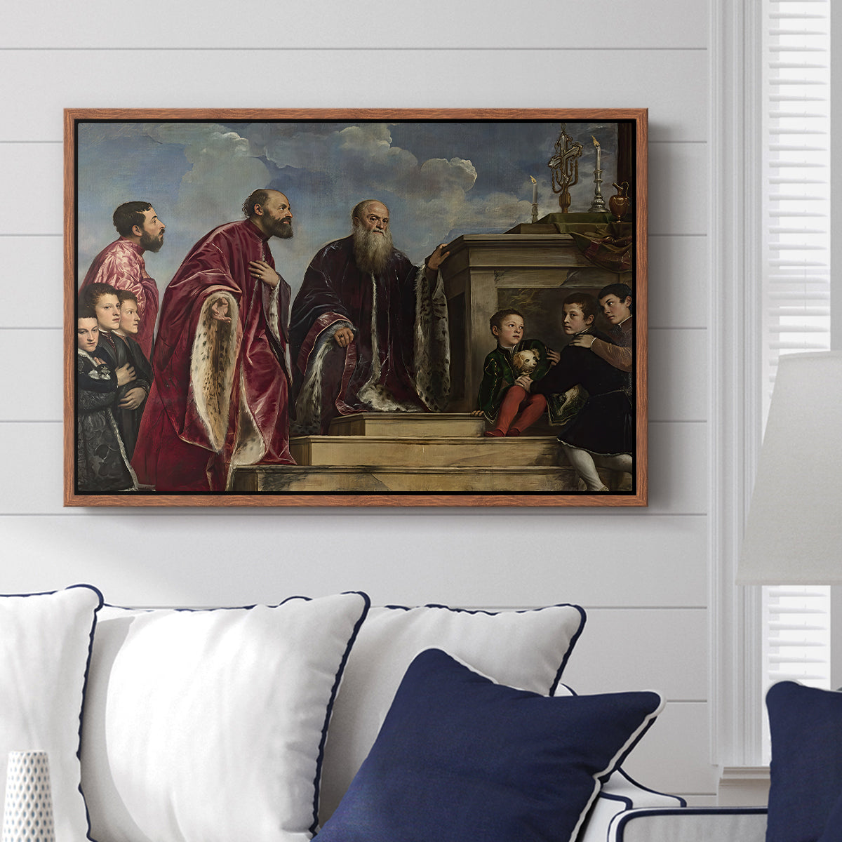 The Vendramin Family Venerating a Relic of the True Cross, c. 1540-1545 - Floater Framed Canvas Print