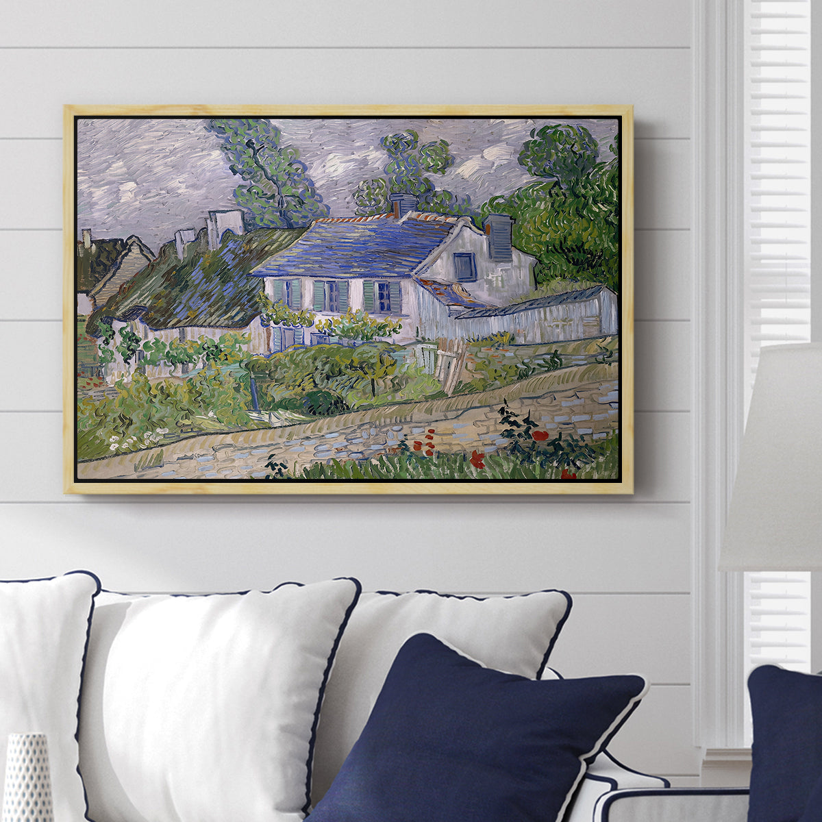 Houses in Auvers, 1890 - Floater Framed Canvas Print