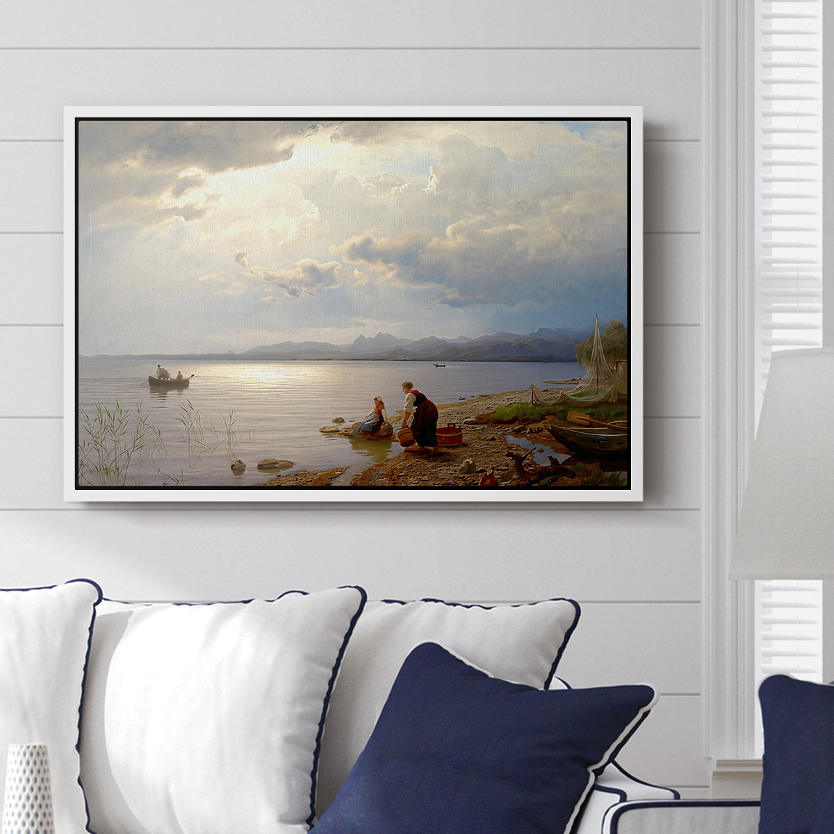 On the Banks of the Chiemsee, 1871 - Floater Framed Canvas Print