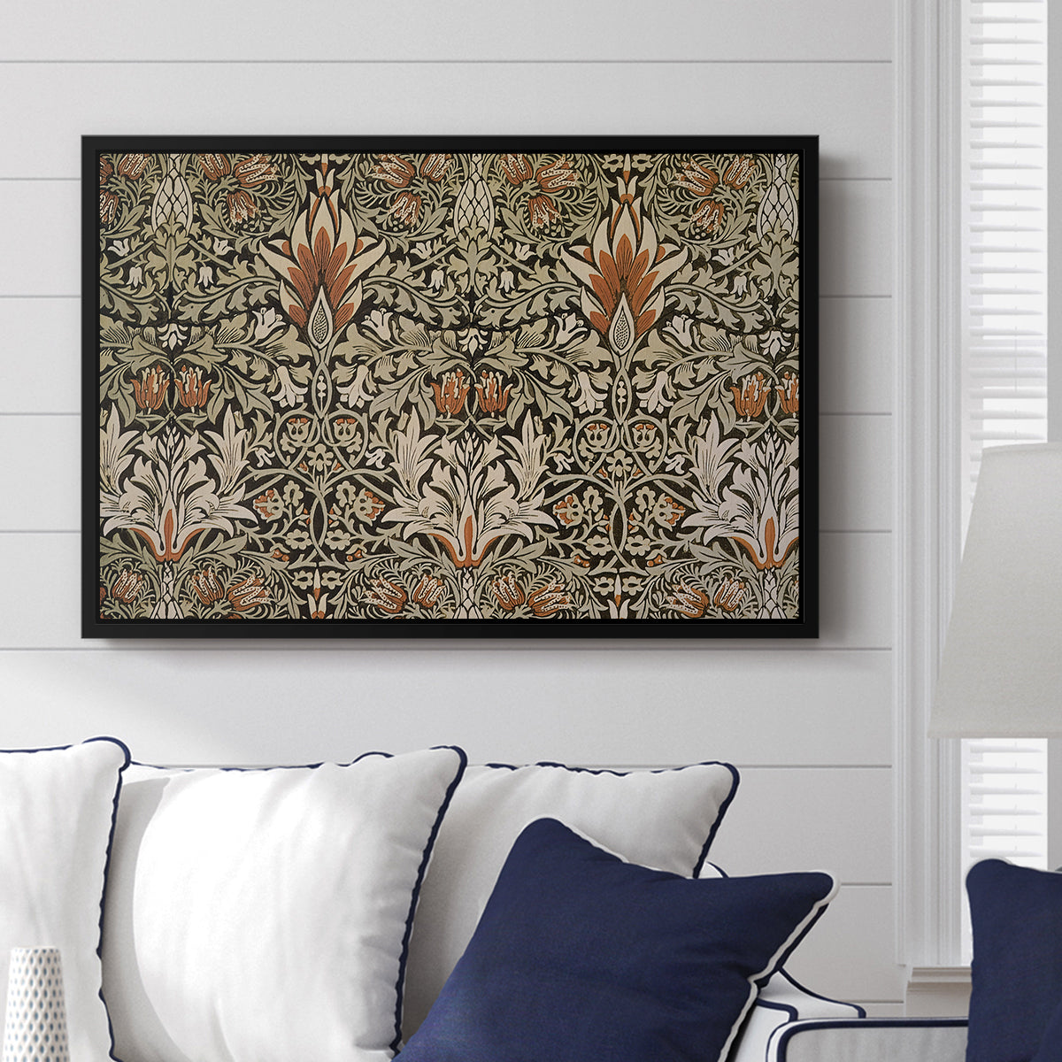 Snakeshead - Charcoal/Spice, c. 1876 - Floater Framed Canvas Print