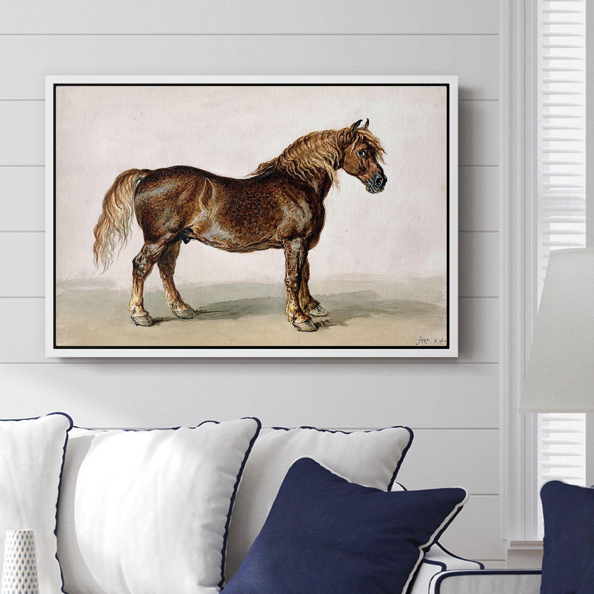 A Cart-Horse - Floater Framed Canvas Print