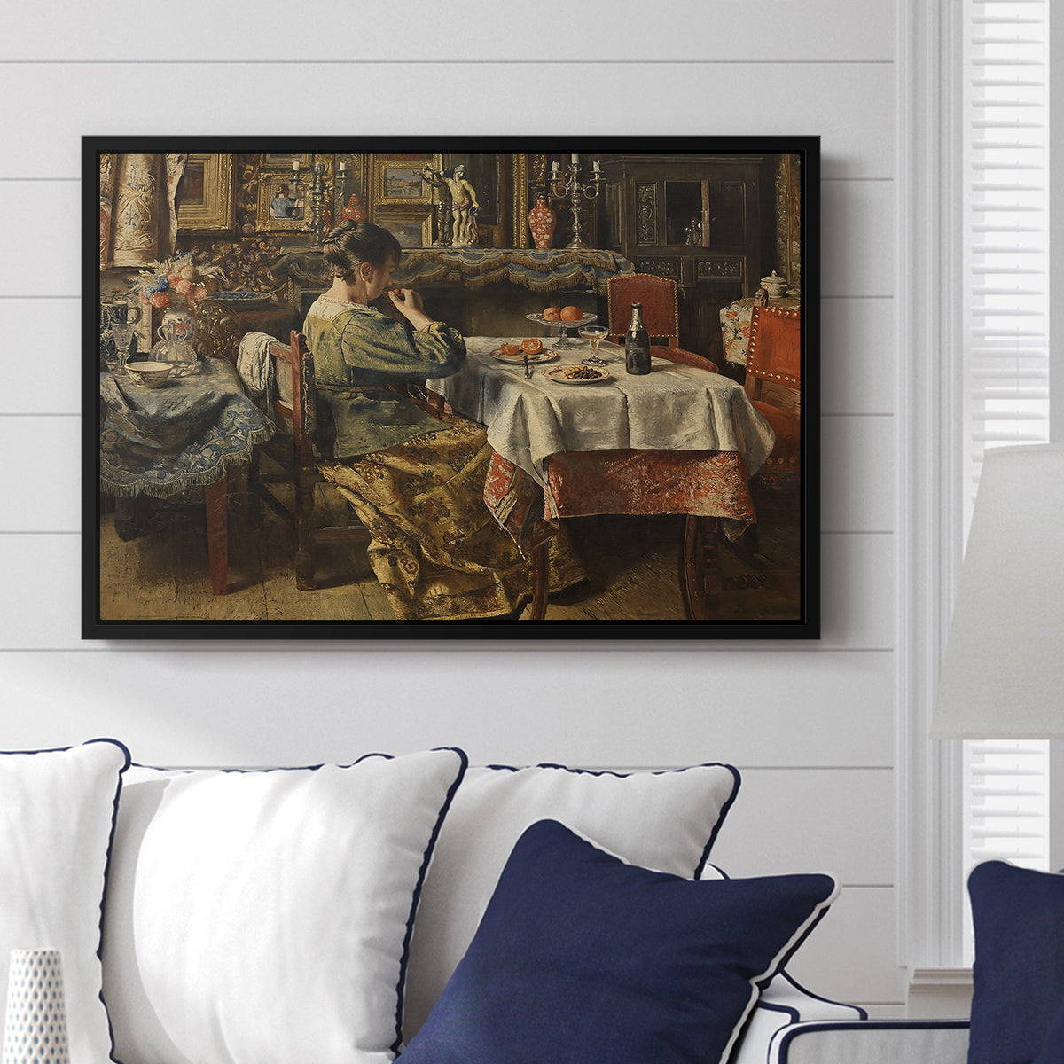 The Meal (De maaltijd), c. 1885 - Floater Framed Canvas Print