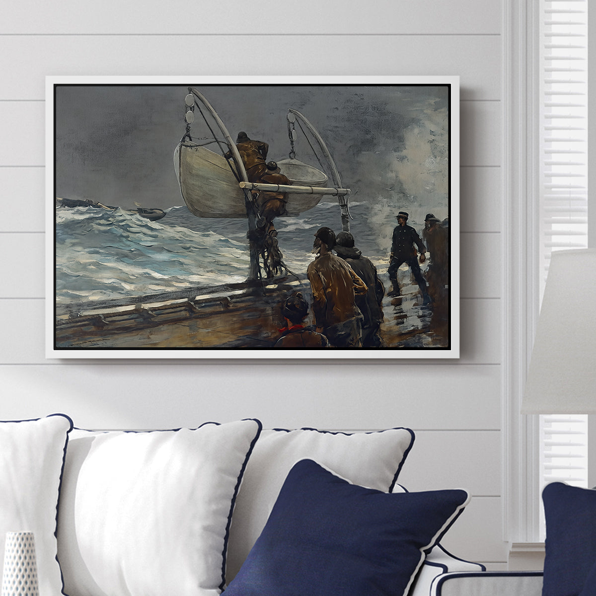 The Signal of Distress, c. 1896 - Floater Framed Canvas Print