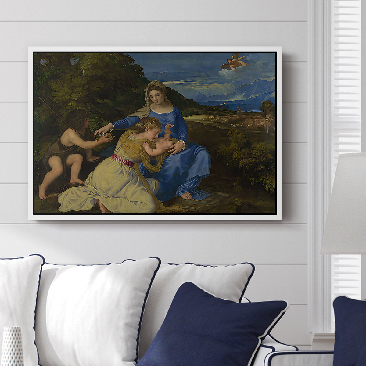 The Aldobrandini Madonna, 1532 - Floater Framed Canvas Print