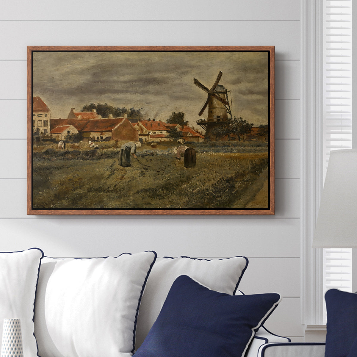 The Potato Harvest, c. 1875 - Floater Framed Canvas Print