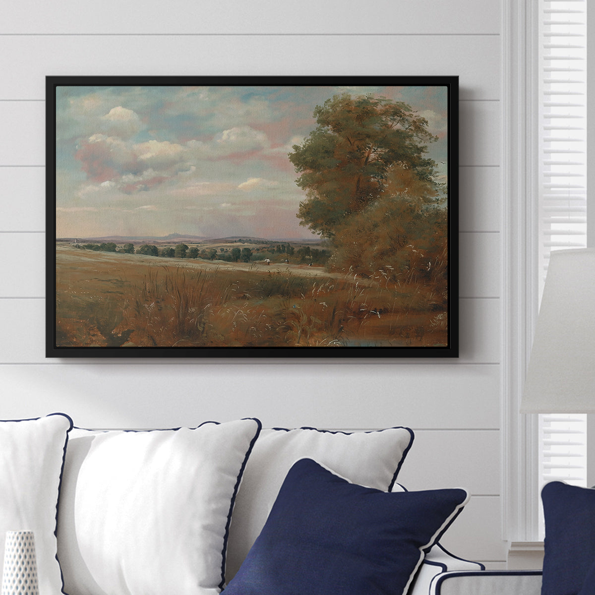 Landscape at Hampstead, with Harrow in the Distance, c. 1849-1855 - Floater Framed Canvas Print