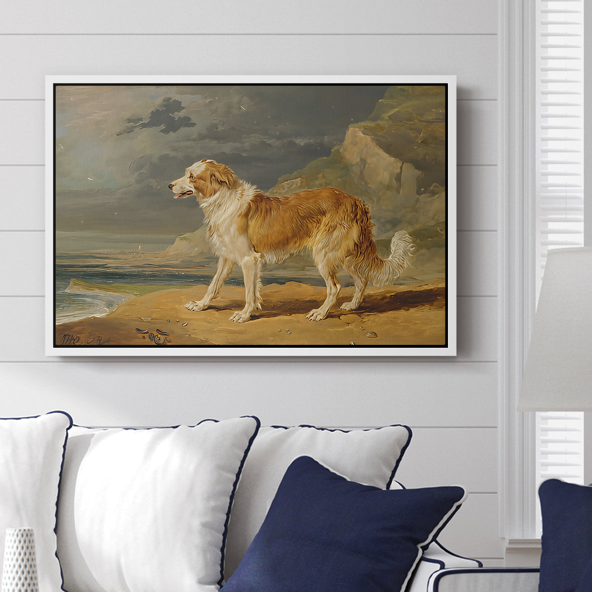 Rough-Coated Collie, 1809 - Floater Framed Canvas Print