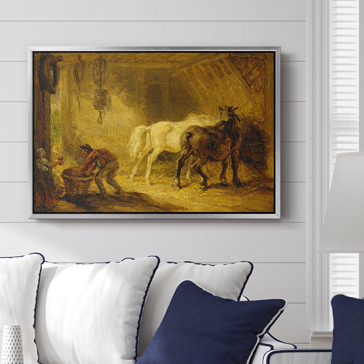 Heath Ewe and Lambs, 1810 - Floater Framed Canvas Print
