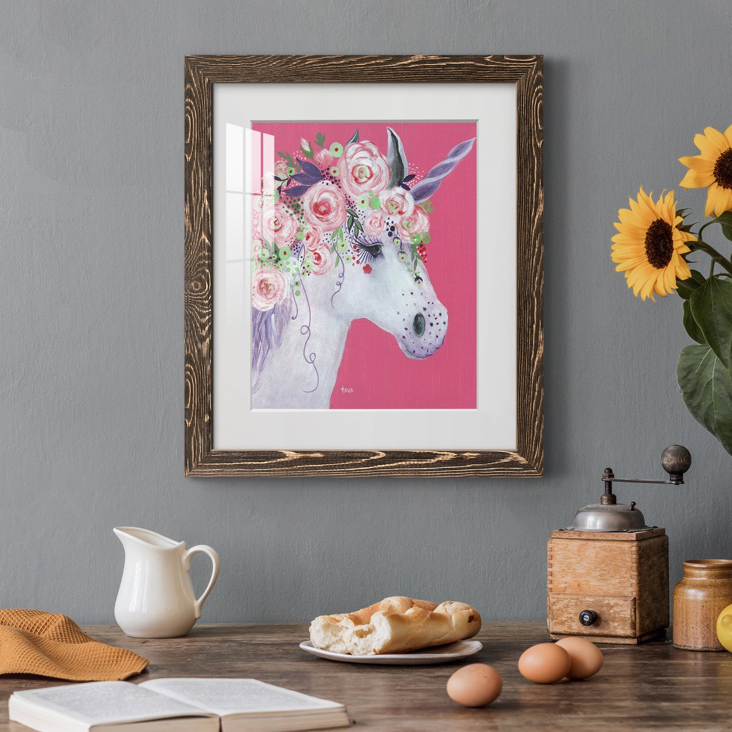 Unicorn II - Premium Framed Print - Distressed Barnwood Frame - Ready to Hang