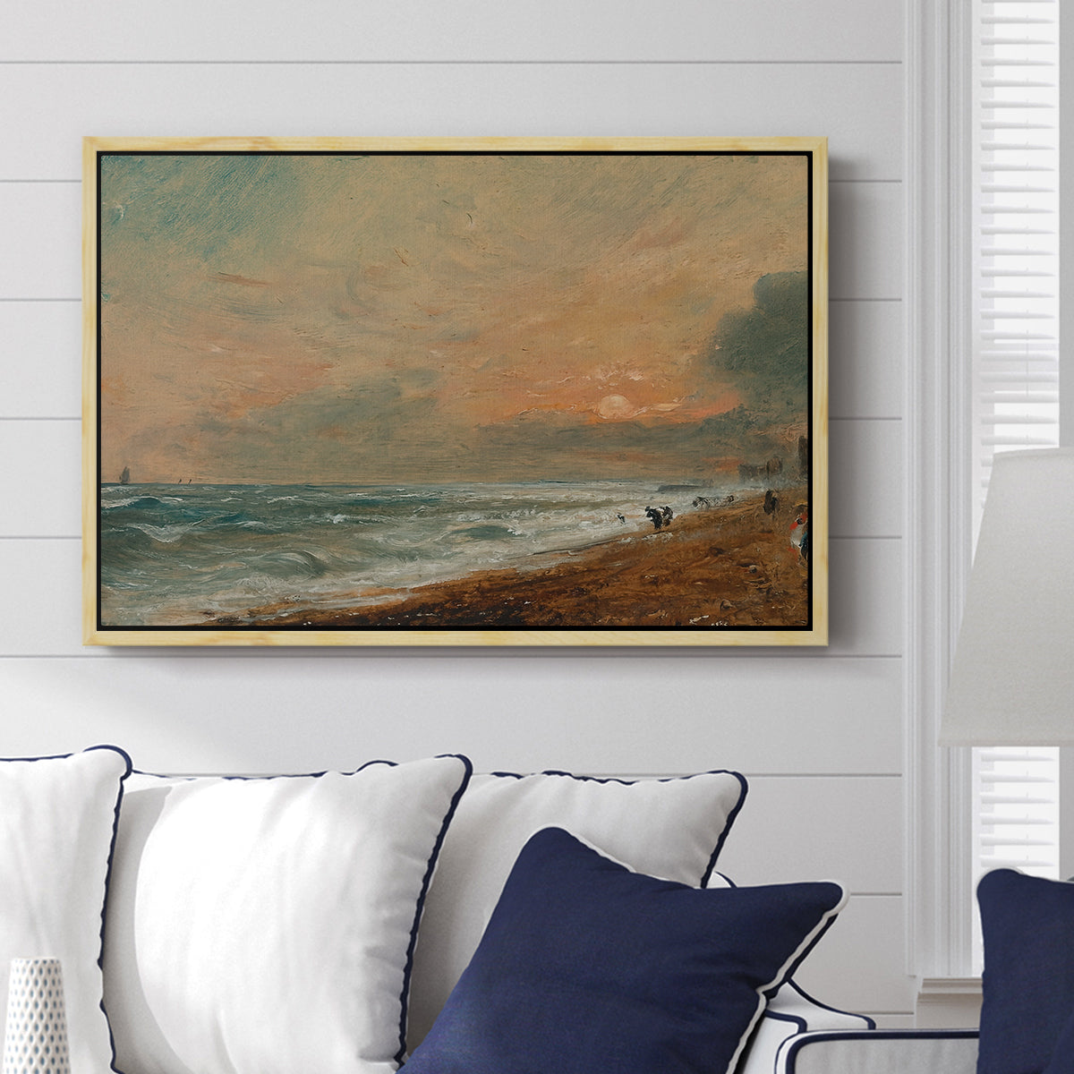 Hove Beach, c. 1824-1826 - Floater Framed Canvas Print