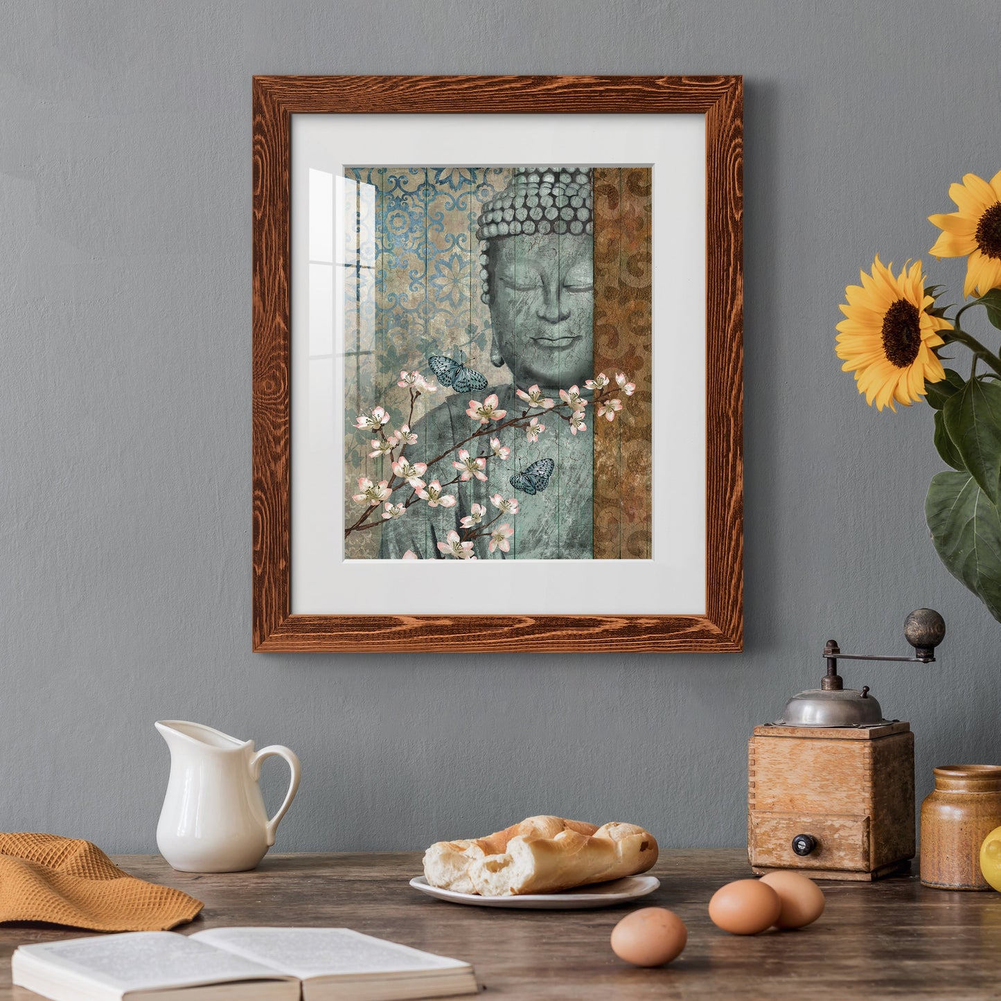 Buddha - Premium Framed Print - Distressed Barnwood Frame - Ready to Hang