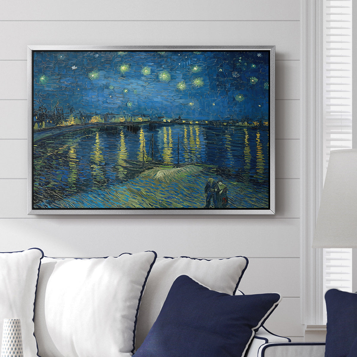 Starry Night Over the Rhône, 1888 - Floater Framed Canvas Print