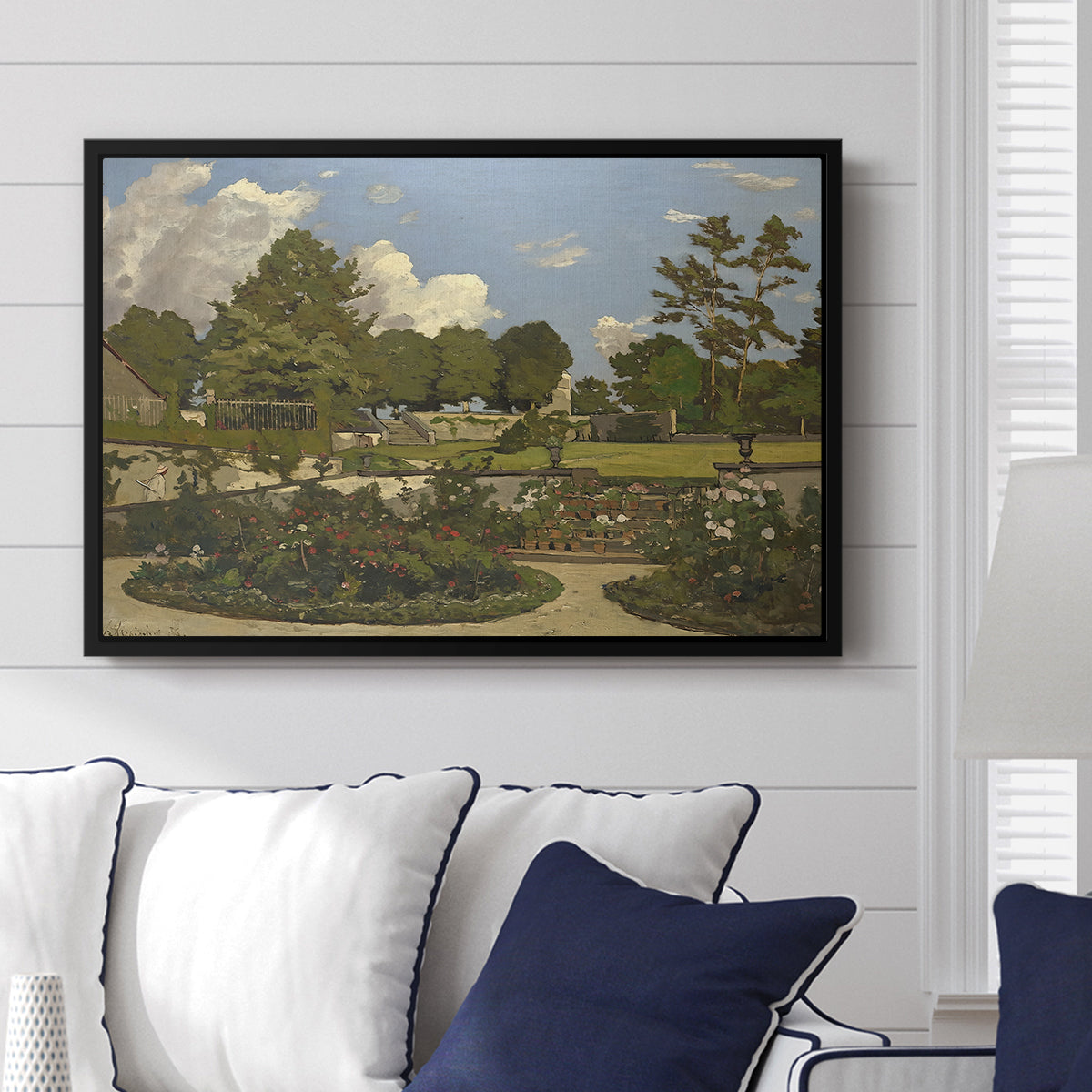 The Painter's Garden at Saint-Privé, 1886 - Floater Framed Canvas Print