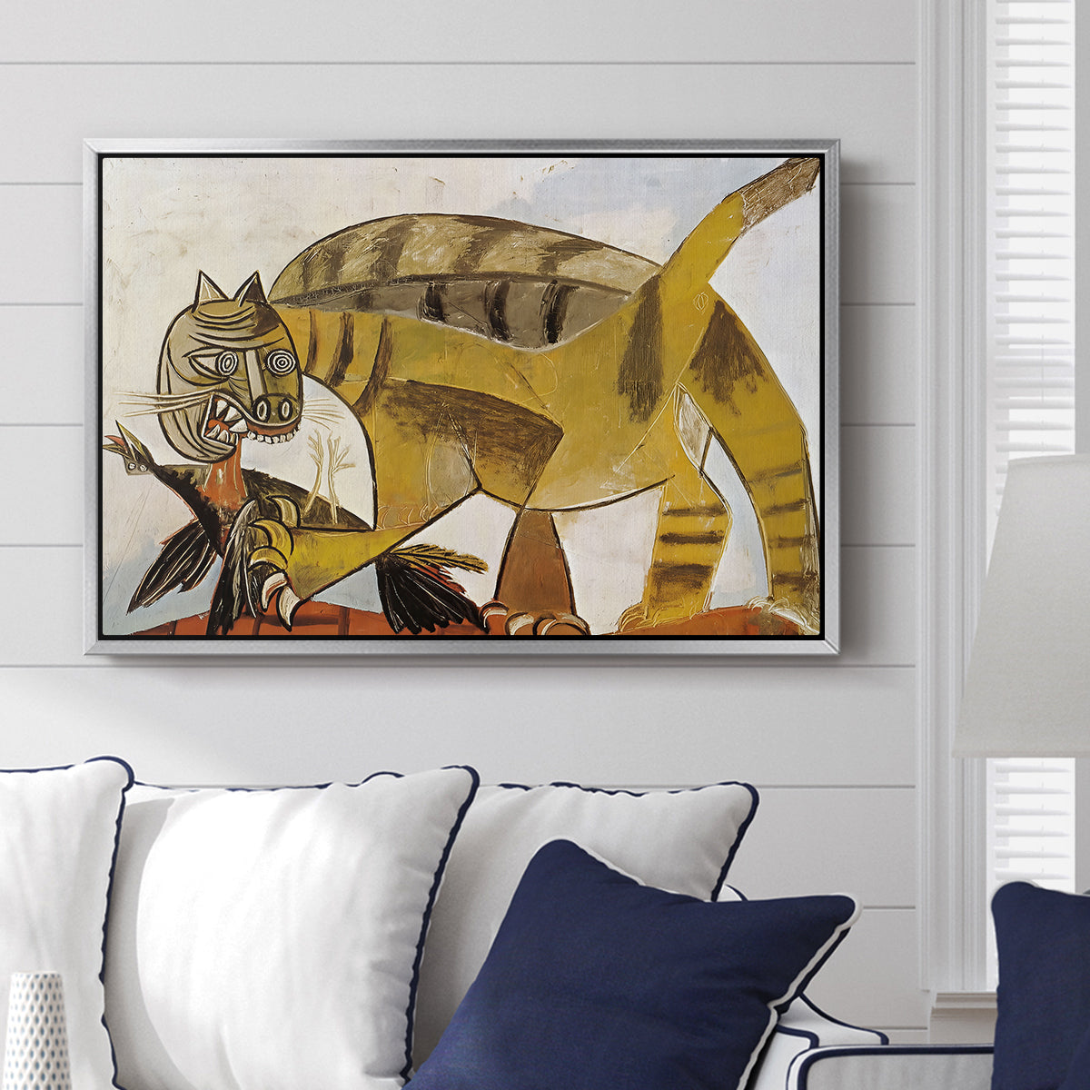 Cat Eating a Bird, 1939 - Floater Framed Canvas Print