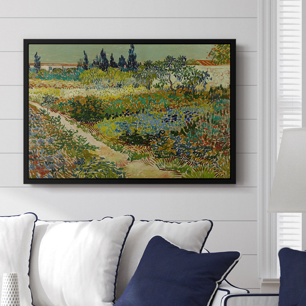 Garden at Arles, 1888 - Floater Framed Canvas Print