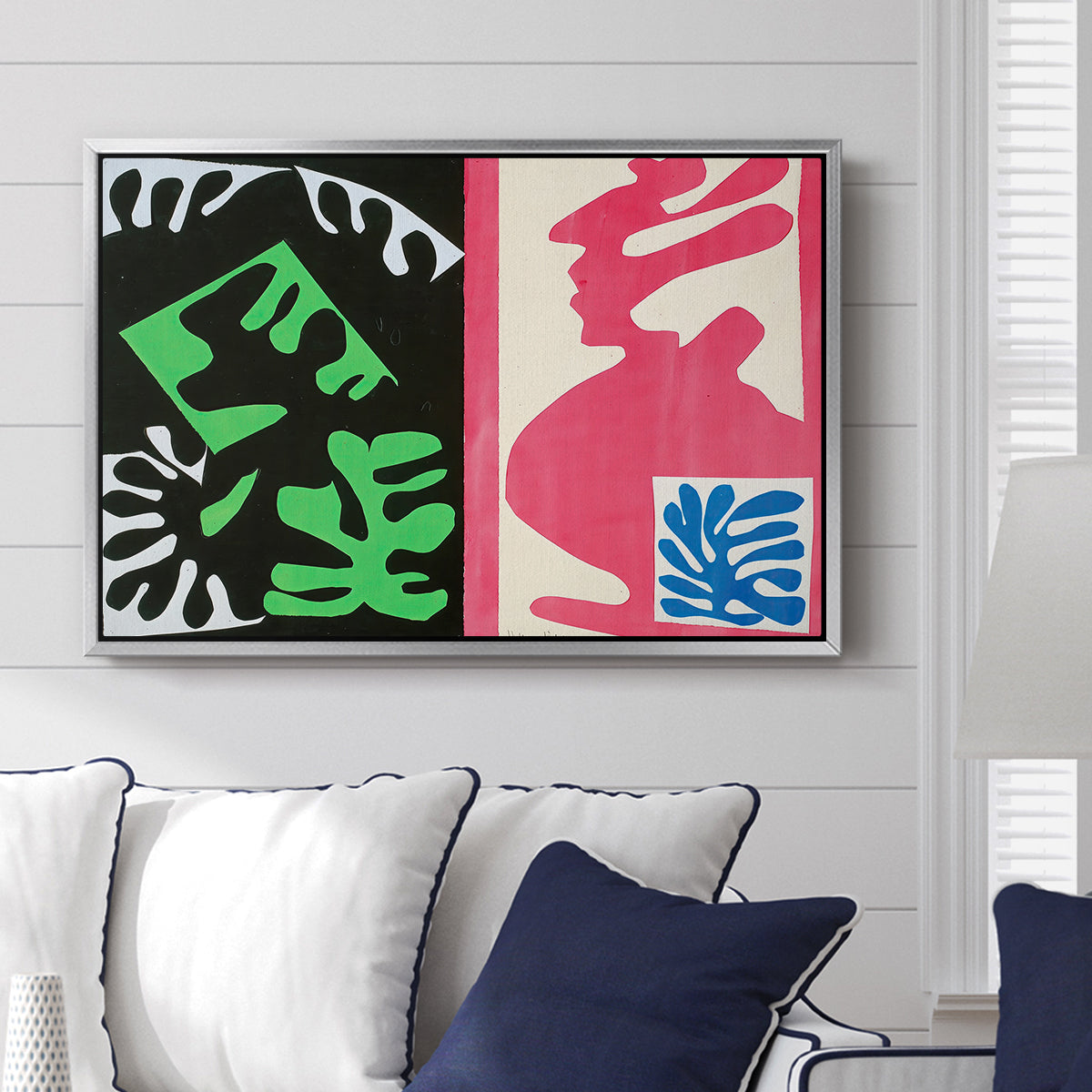Composition, Black and Red, from Jazz, 1947 - Floater Framed Canvas Print