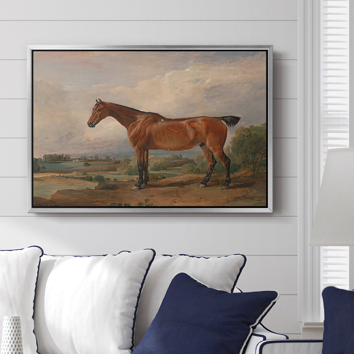 A Hunter in a Landscape, c. 1810 - Floater Framed Canvas Print