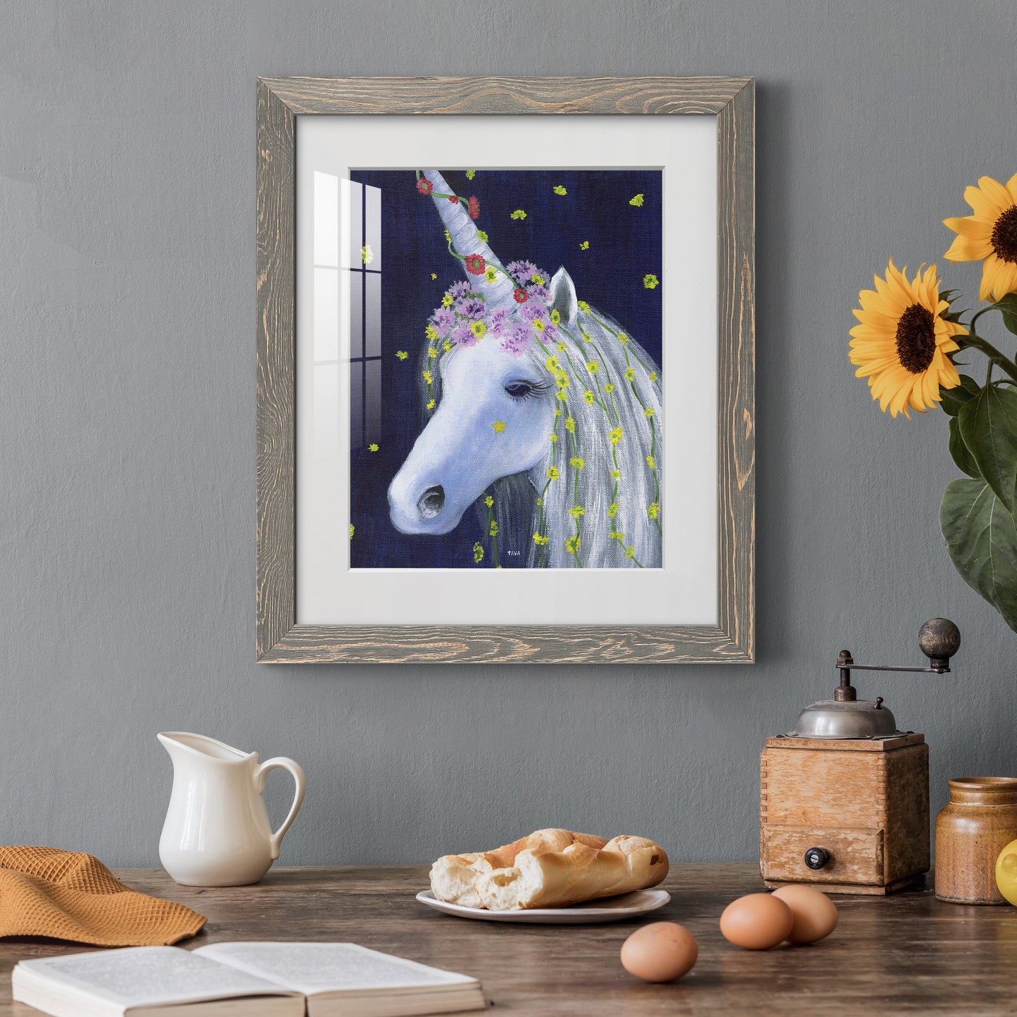 Unicorn IV - Premium Framed Print - Distressed Barnwood Frame - Ready to Hang