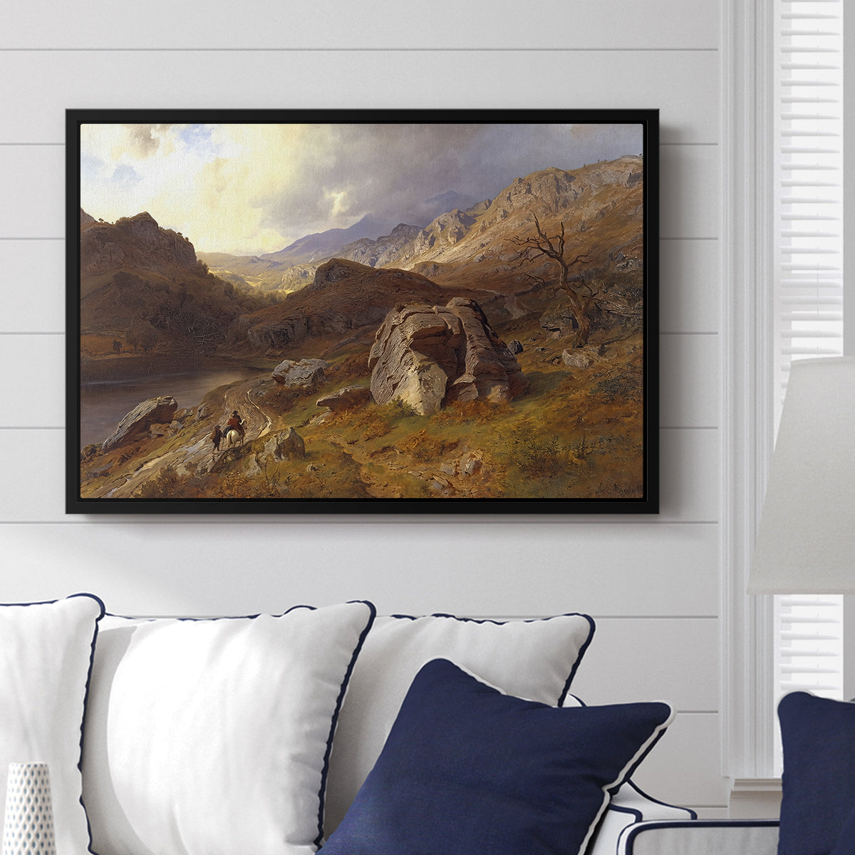 Lledr Valley in Wales, 1864 - Floater Framed Canvas Print
