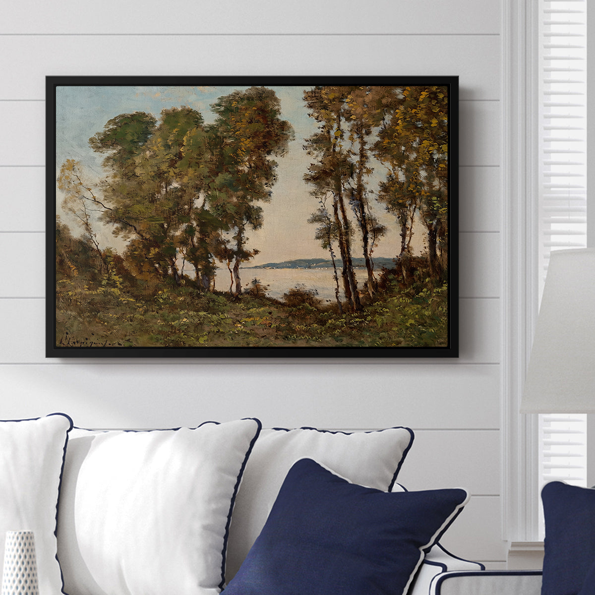 The Banks of the Allier, 1894 - Floater Framed Canvas Print