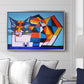 Cassie Thinking about Cubism - Floater Framed Canvas Print