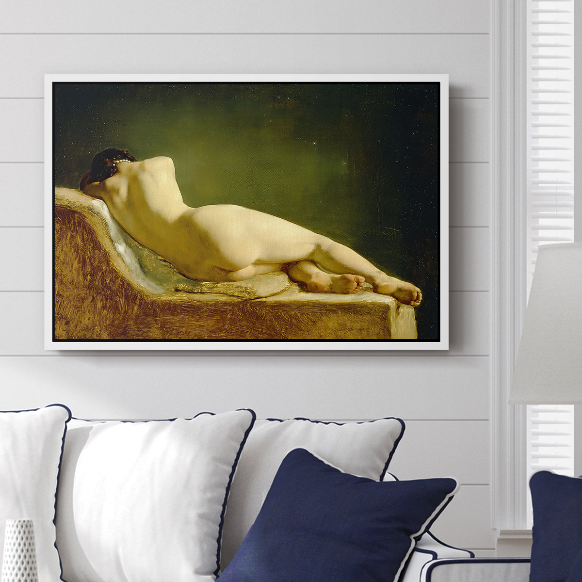 Reclining Nude (Liggende model), 1833 - Floater Framed Canvas Print