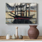 Canvas art print featuring a Fauvist maritime view, styled above a decorative console