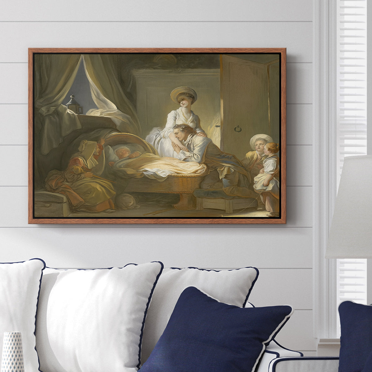 The Visit to the Nursery, c. 1775 - Floater Framed Canvas Print