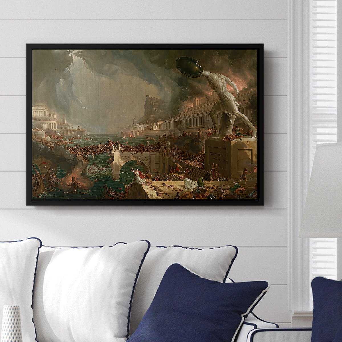 The Course of Empire: Destruction, 1836 - Floater Framed Canvas Print