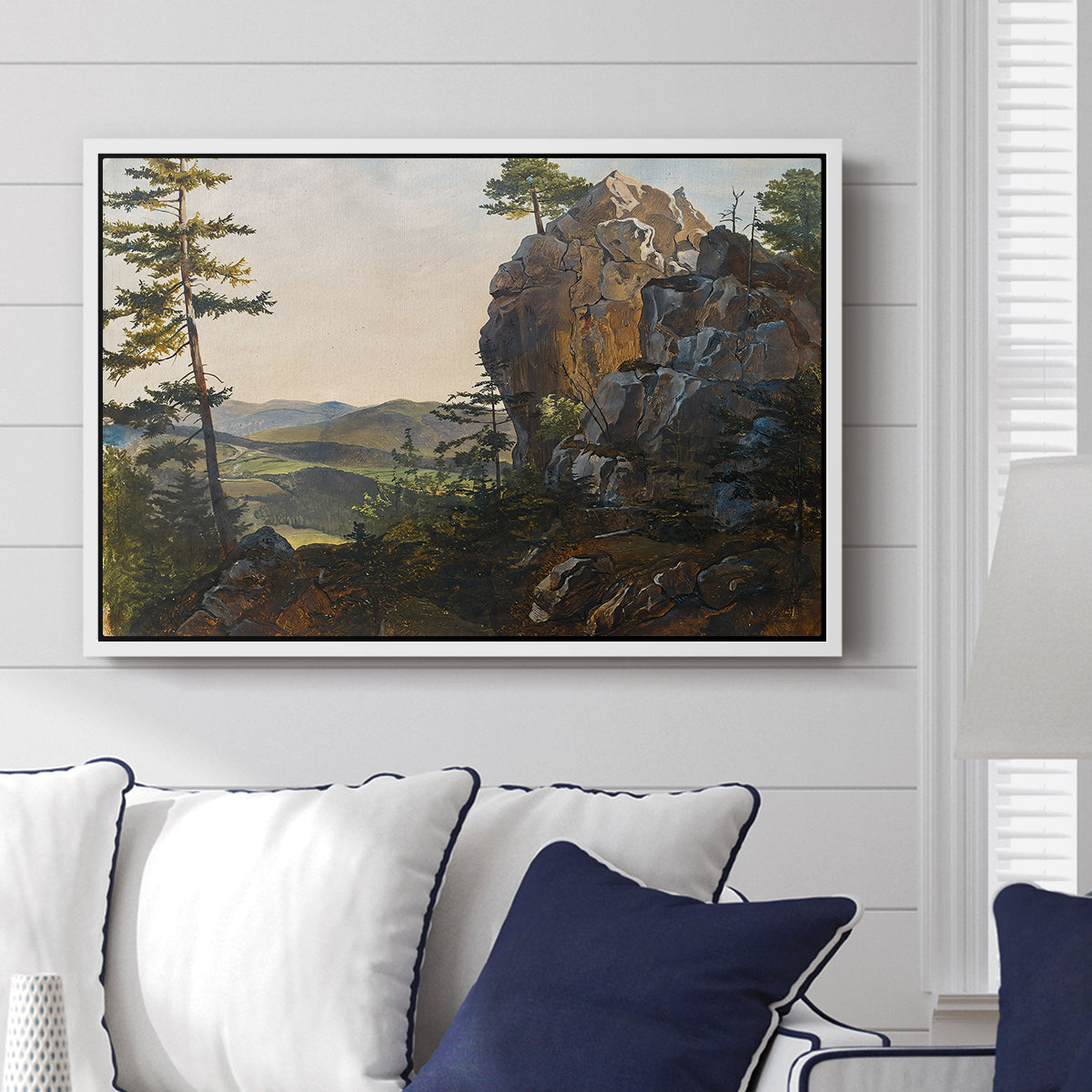 Landscape with the Balbersteine near Miesenbach, 1839 - Floater Framed Canvas Print
