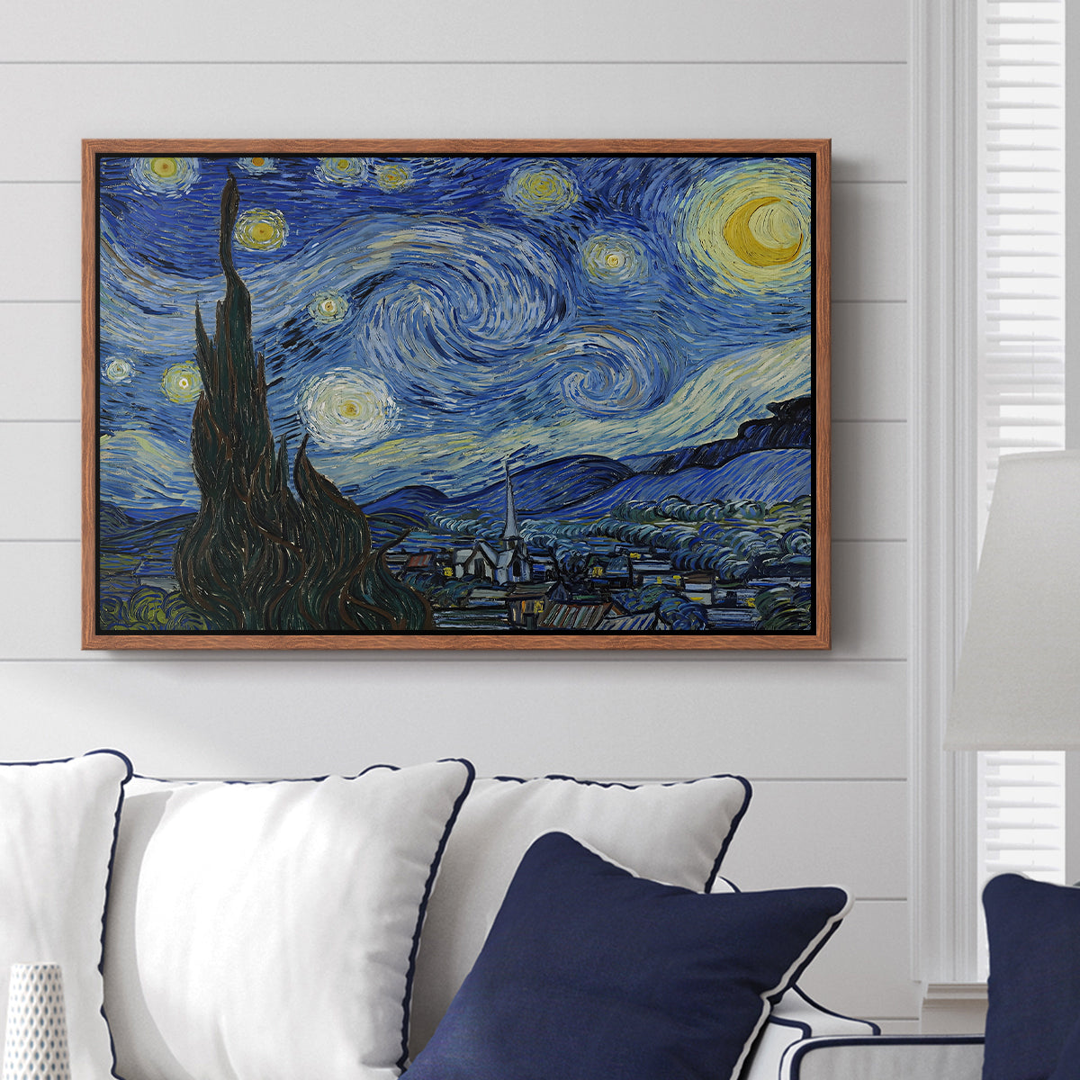 The Starry Night, 1889 - Floater Framed Canvas Print