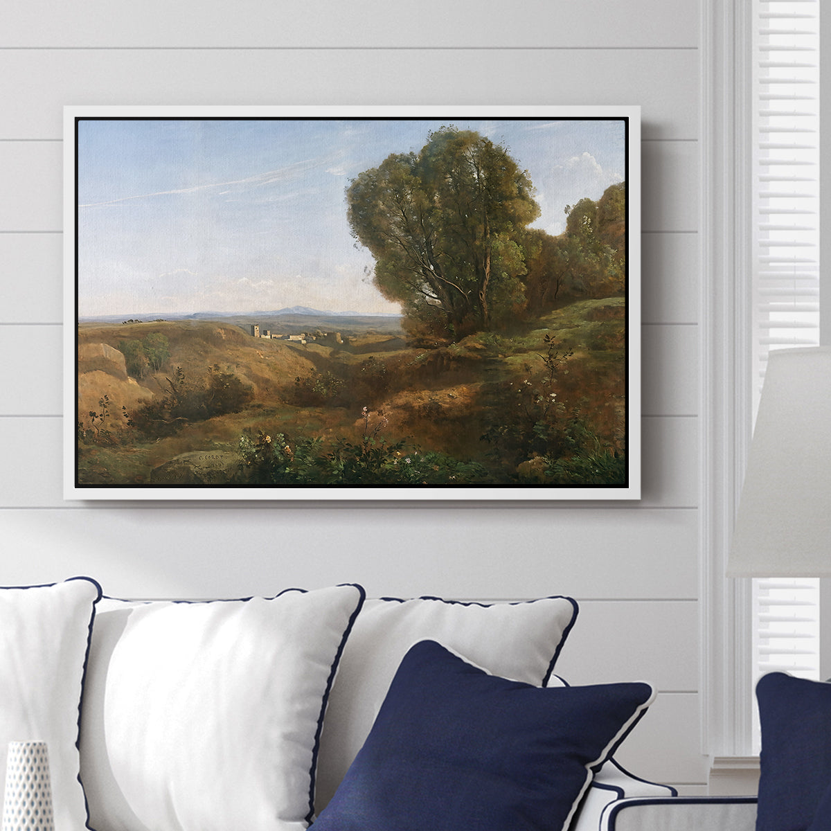 Souvenir of Roquemaure in the Gard, c. 1853 - Floater Framed Canvas Print