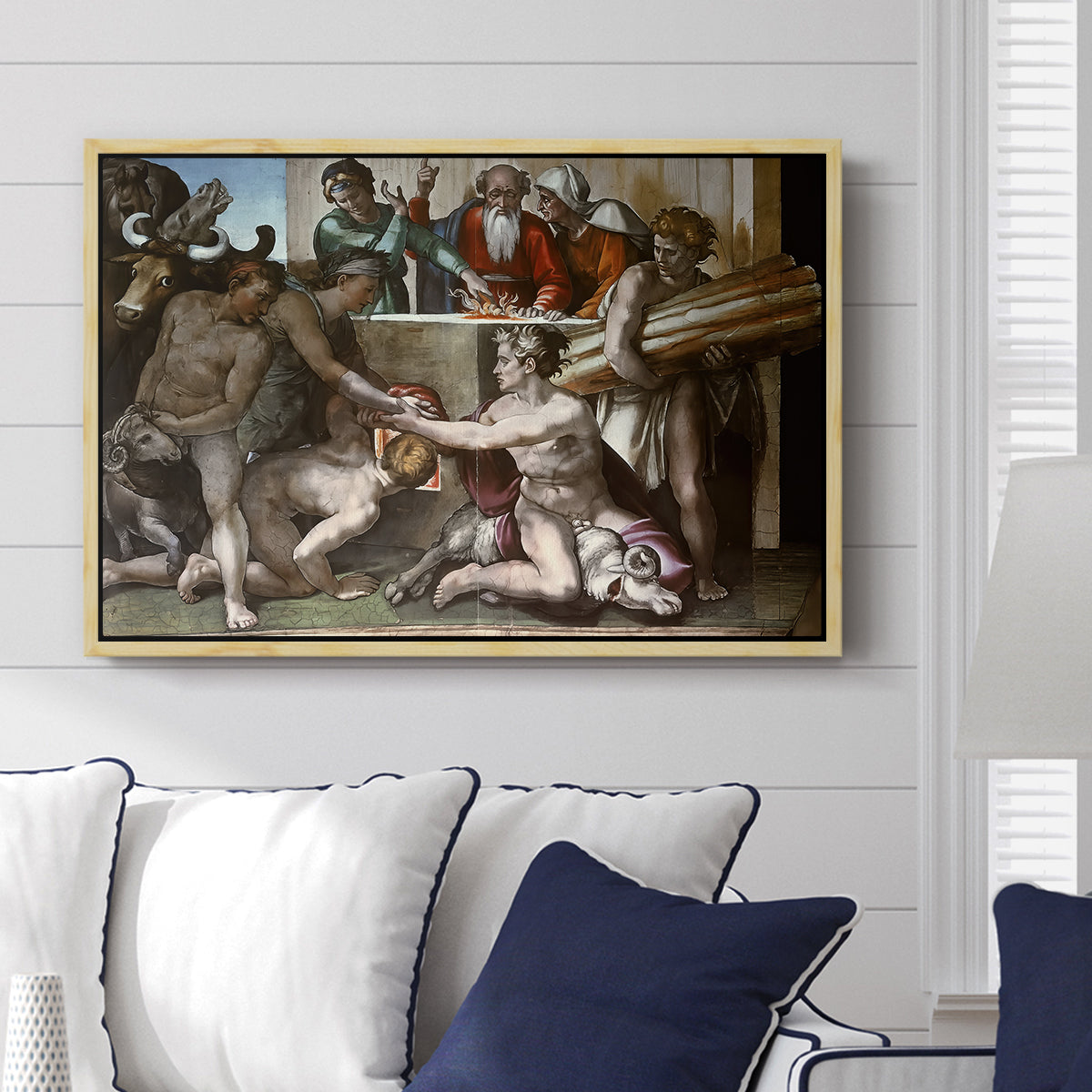 The Sacrifice of Noah (Sistine Chapel), 1509 - Floater Framed Canvas Print