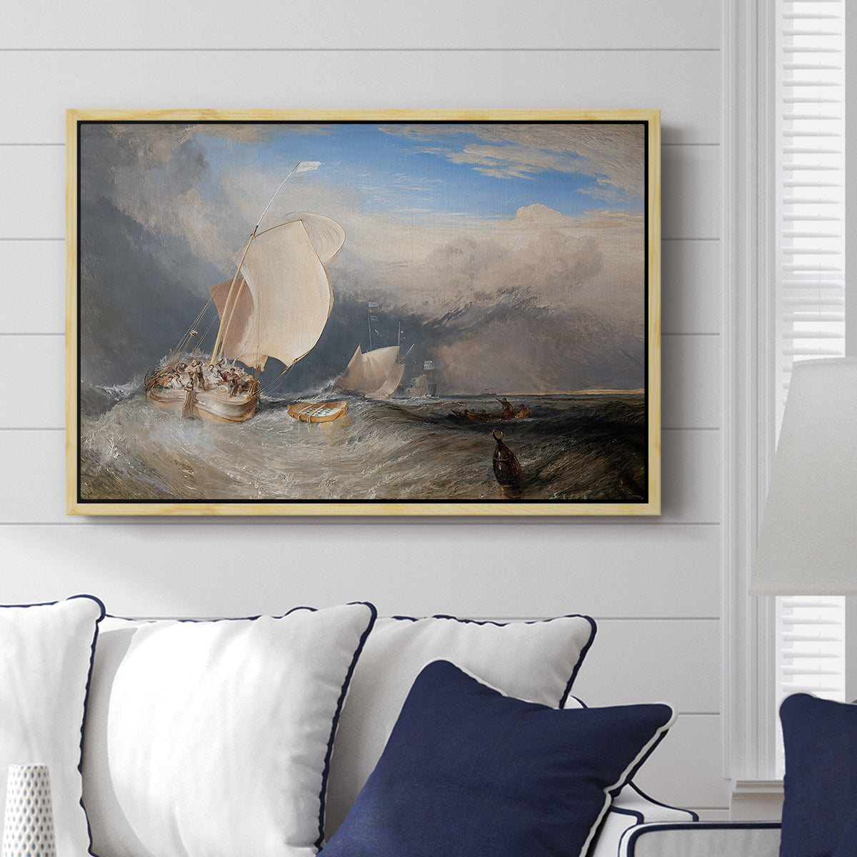 Fishing Boats with Hucksters Bargaining for Fish, 1837-1838 - Floater Framed Canvas Print