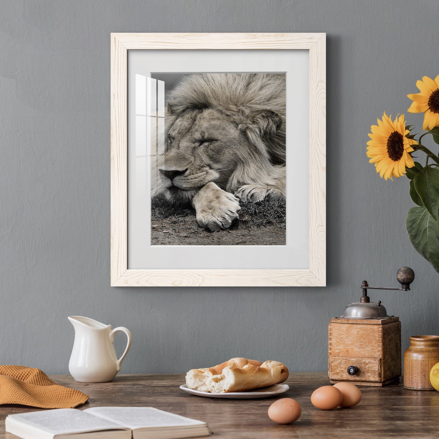 Sleepy Afternoon in Masai Mara - Premium Framed Print - Distressed Barnwood Frame - Ready to Hang