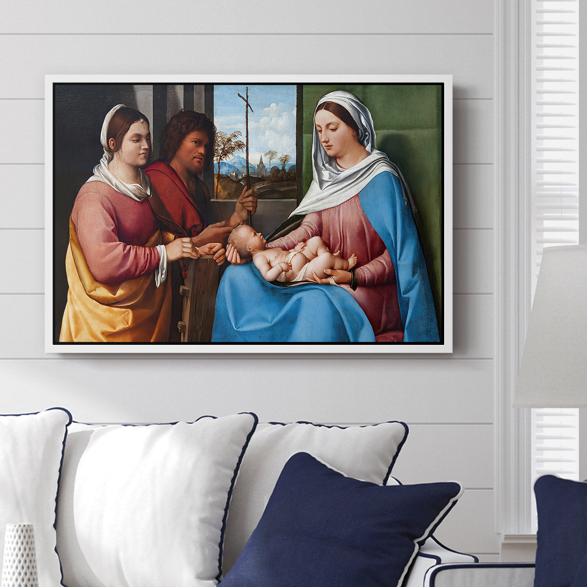 Sacred Conversation, c. 1505 - Floater Framed Canvas Print