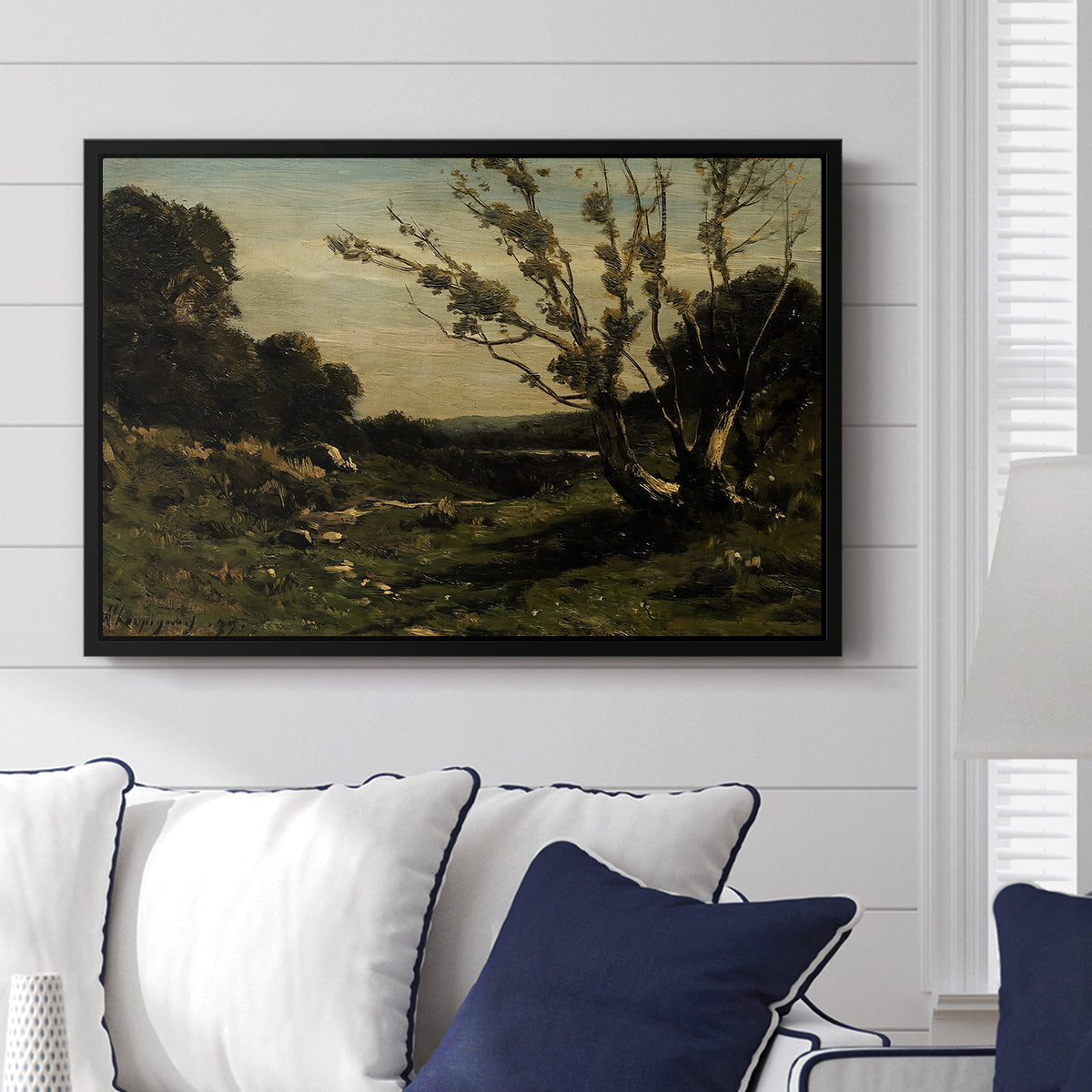 Morning in the Nievre, 1877 - Floater Framed Canvas Print