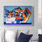 Cassie Thinking about Cubism - Floater Framed Canvas Print